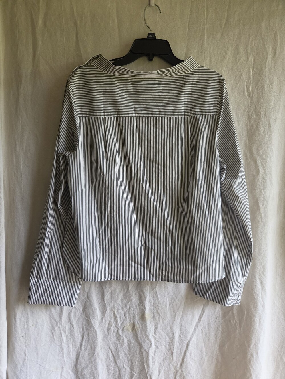J Crew Womens Size 10 Top Blouse Cotton Boatneck Striped Buttons Office Siren - Picture 5 of 6